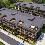 A building with many balconies Description automatically generated