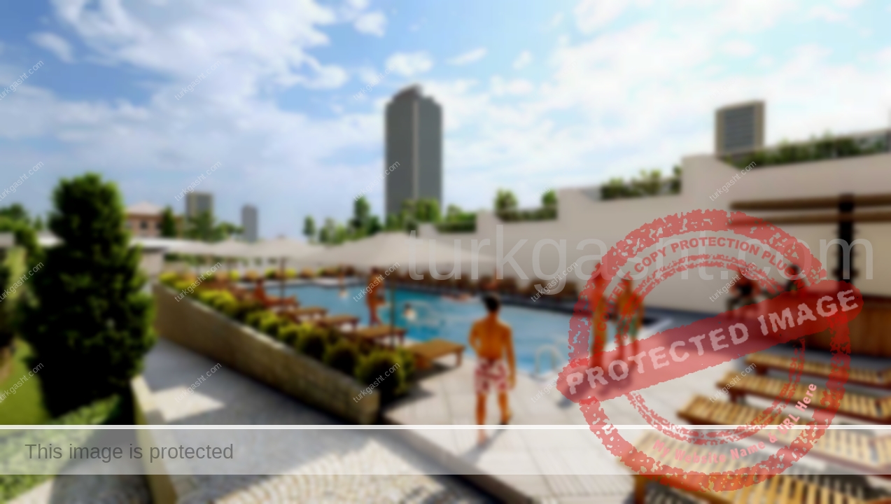 A group of people standing around a pool

Description automatically generated