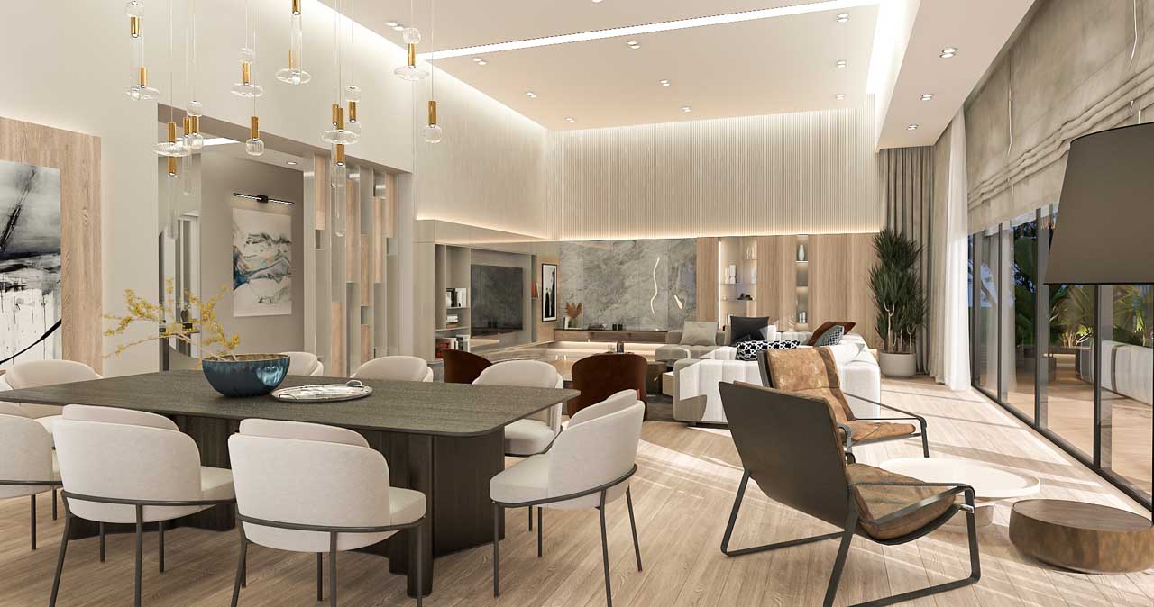 A room with a table and chairs

Description automatically generated